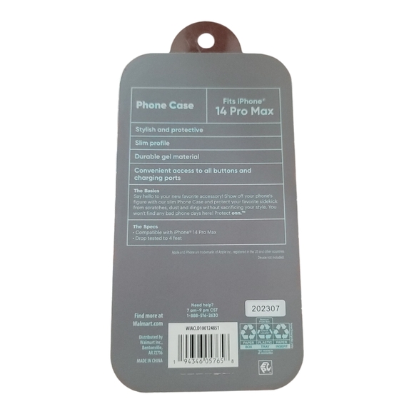 onn. Cloud Phone Case for iPhone 14 Pro Max with 4' Drop Protection - Picture 2 of 6